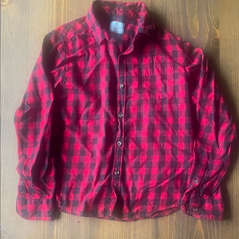 Class Club Red and Black Checkered boys sz 10-12 Shirt